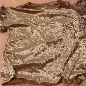 Rose gold velvet ruffly shirt